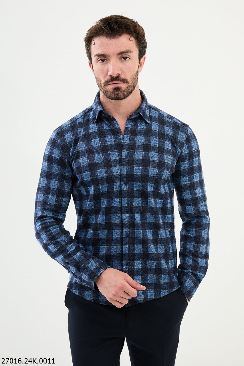 Foggia Check Shirt — Blue
