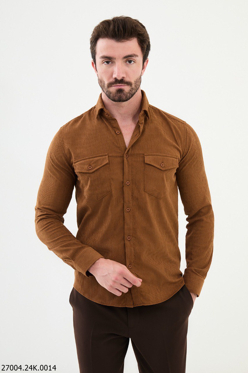 Asti Corduroy Shirt — Camel