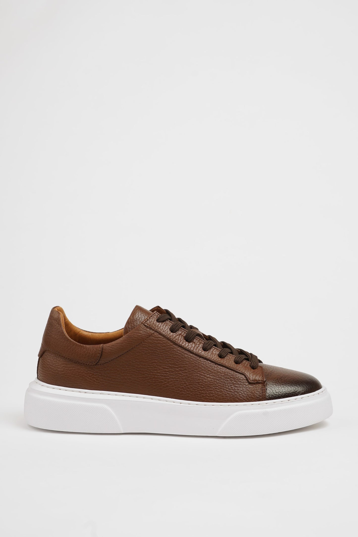 Camel Leather Sneakers with Pool Sole.