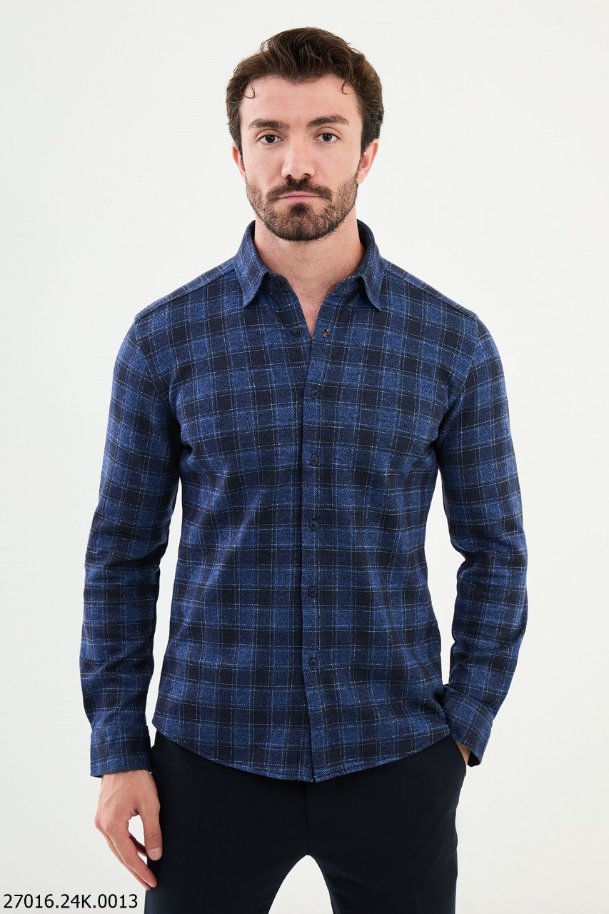 Savona Check Shirt β Navy Plaid