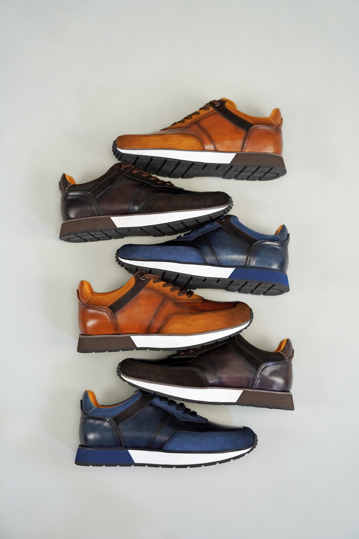 Dark brown luxury leather sneakers for men – premium cow leather casual shoes