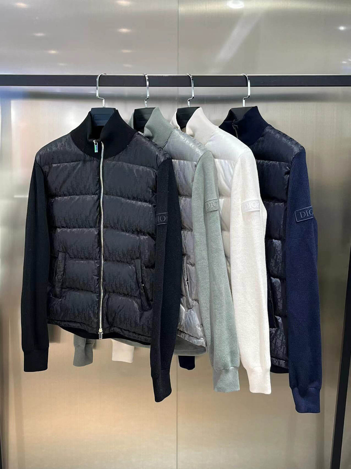 Dior Oblique Bi-Material Down Jacket – Black Technical Jacquard
