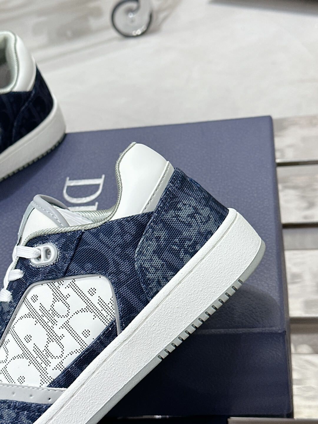 Dior B27 Low Denim Blue White Dior Tears Oblique Galaxy Leather