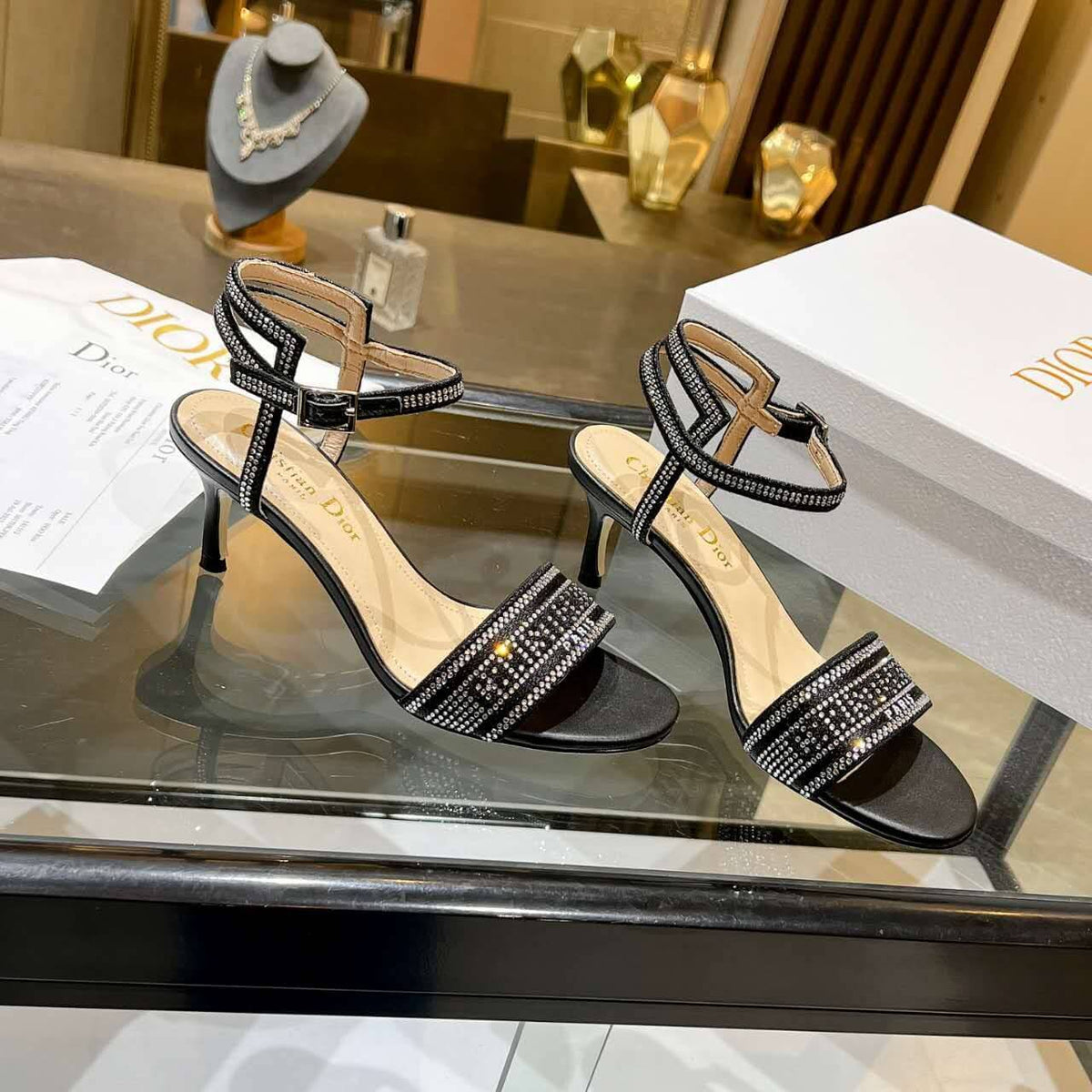 Dior Dway Heeled Sandal Black