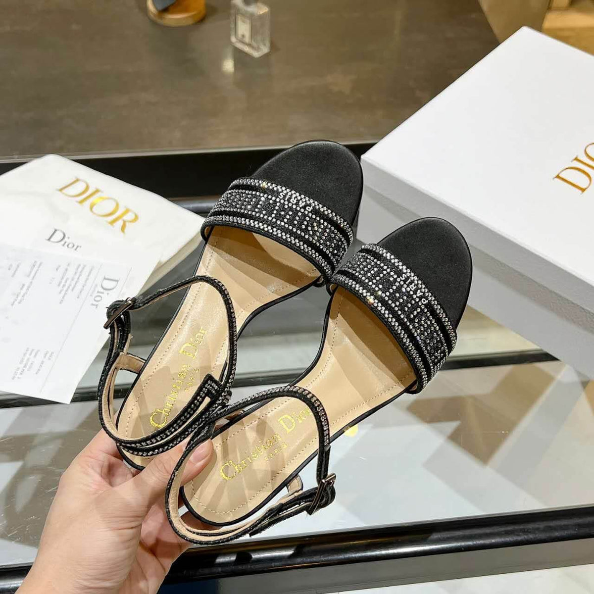 Dior Dway Heeled Sandal Black