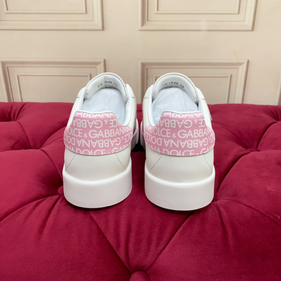 Sneakers Dior bianche con cinturino monogramma rosa