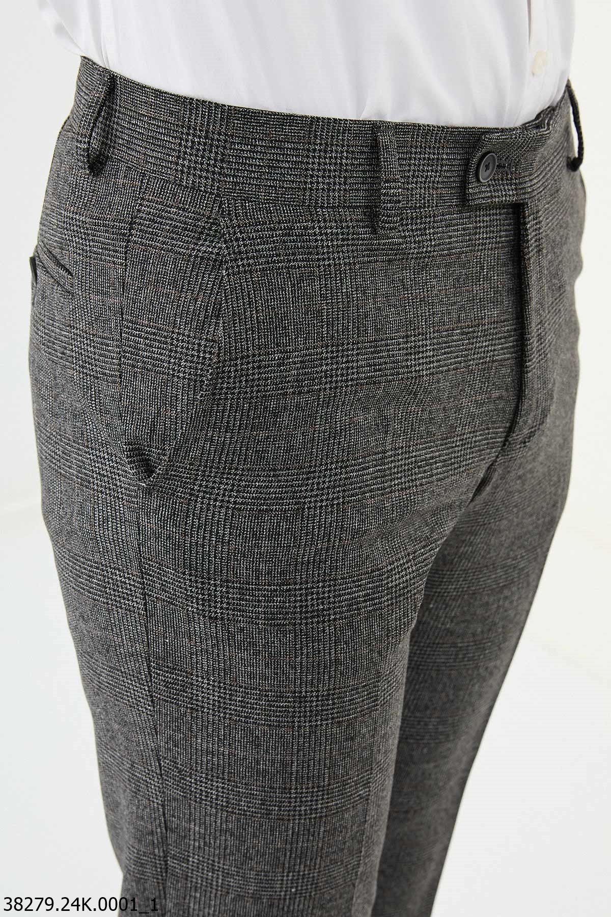 HolloMen Gray Plaid Slim Fit Dress Pants. HolloMen Gray Plaid Slim Fit Dress Pants.