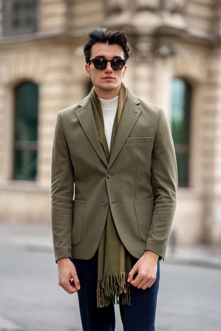 Khaki Tailored Men's Jacket HolloMen Khaki Tailored Men's Jacket HolloMen