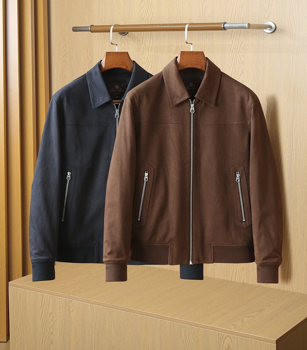 Loro Piana Ivy Padded Suede Bomber Jacket – Brown
