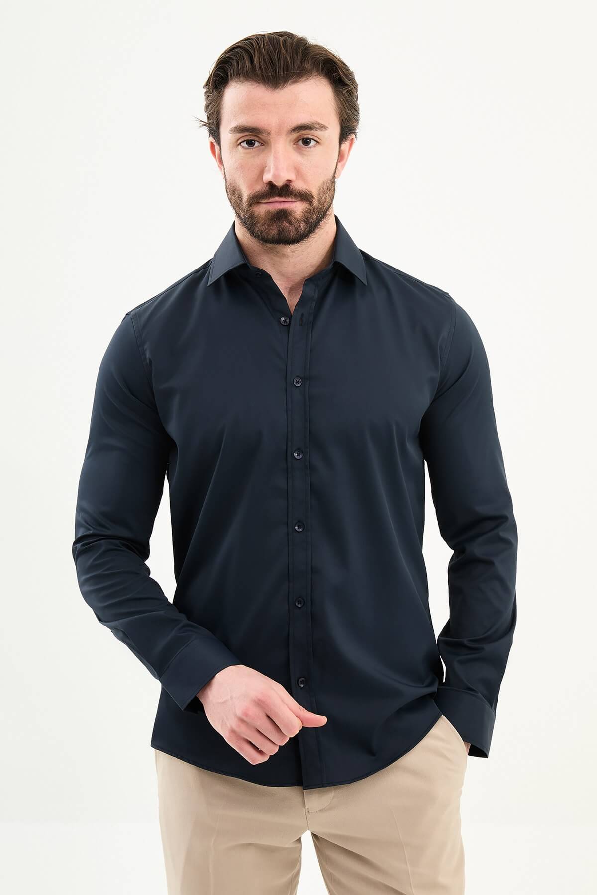 Bari Dress Shirt — Navy