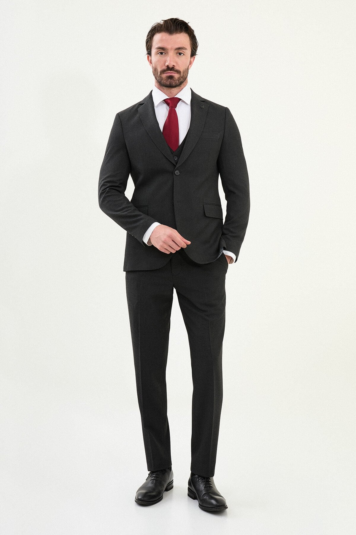 Spoleto 3 Piece Formal Suit — Black