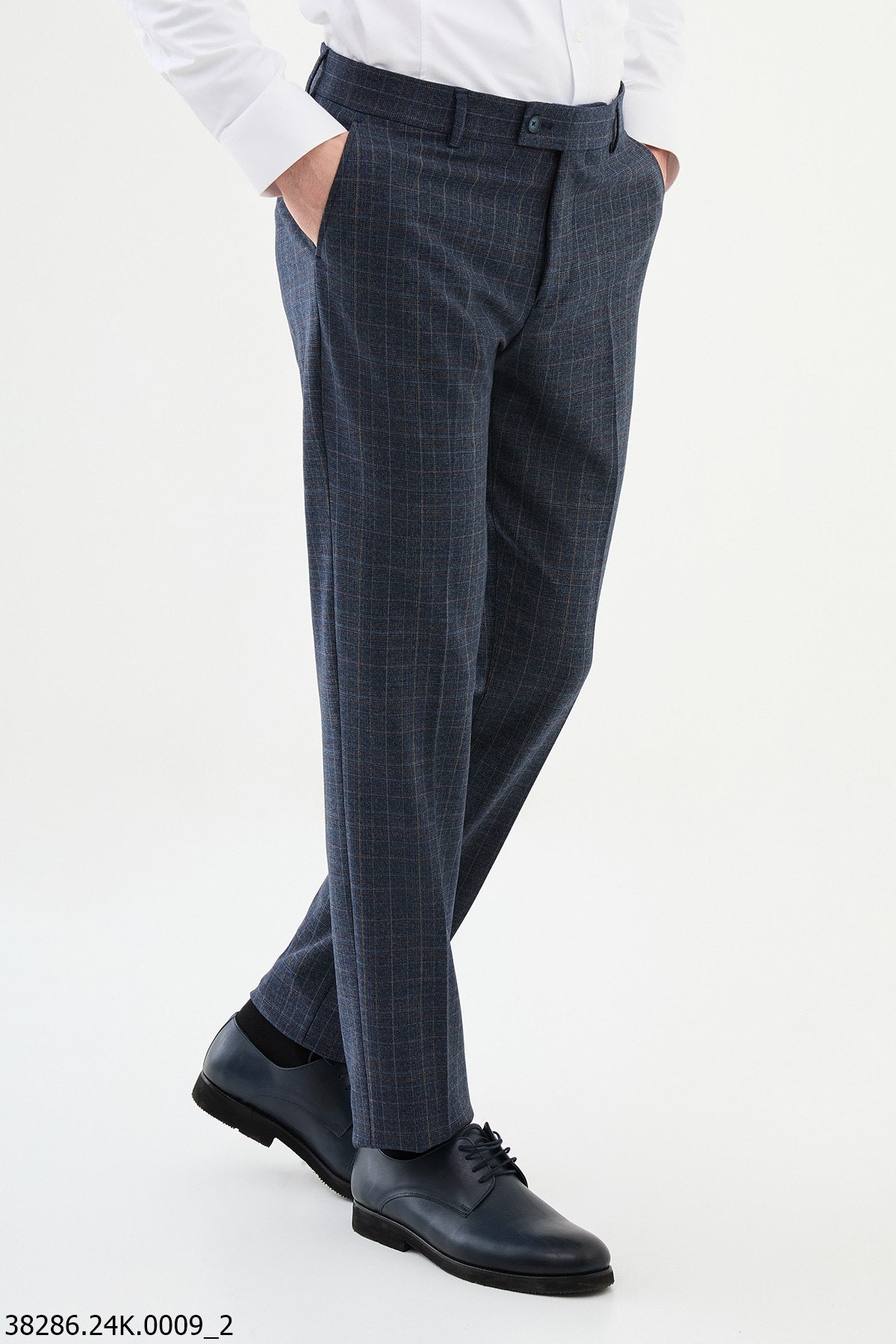 Men's Blue Checkered Formal – HolloMen - Main Image