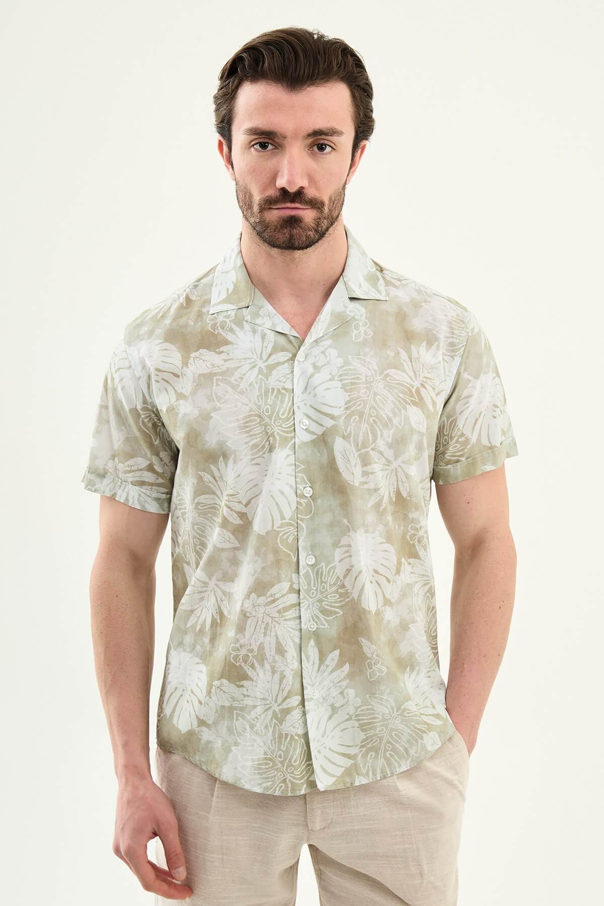 mens green print dress shirt Men’s Palm Tree Printed Summer XL Sage Green Satin Dresses 100% Cotton Princess Jasmine Costume Color:Black Noir