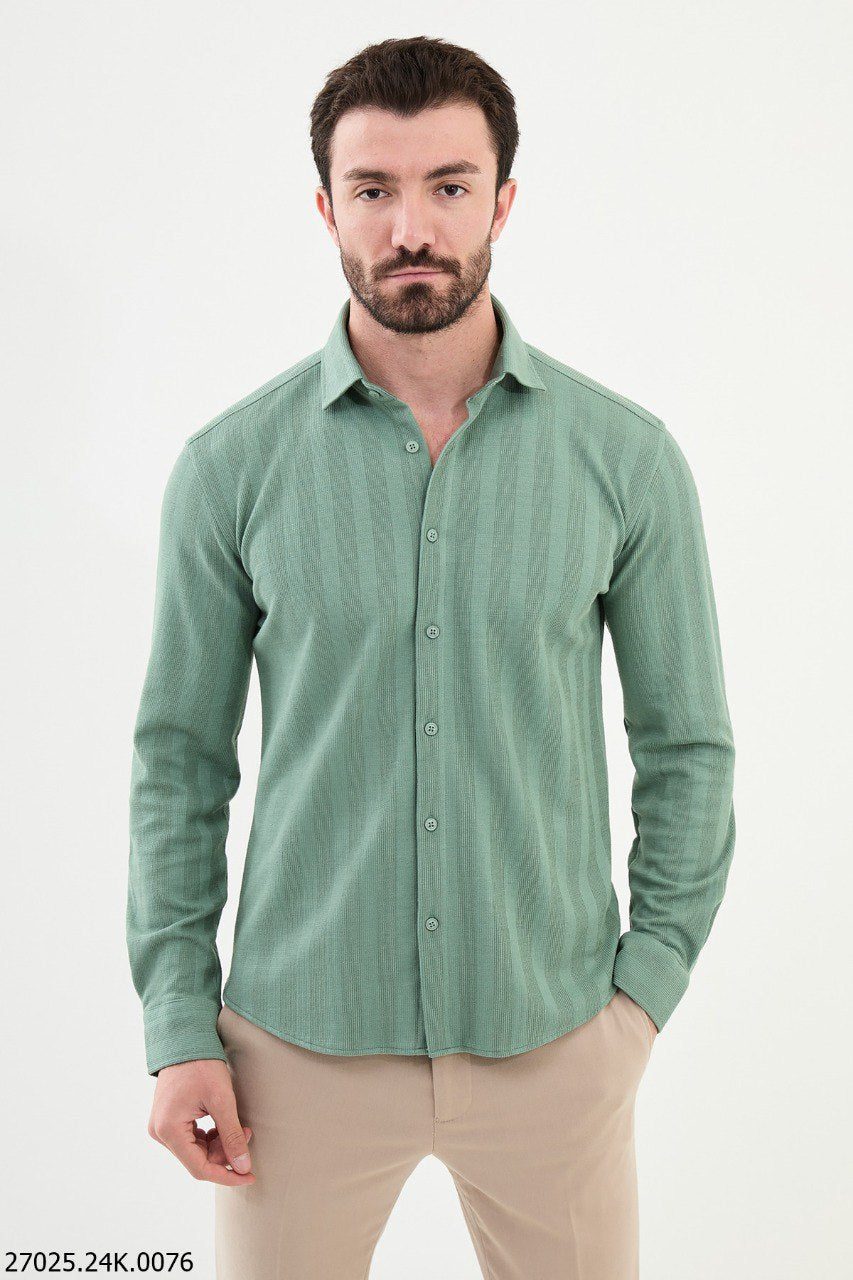 Men's Mint Green Textured Shirt. HolloMen Men's Mint Green Textured Shirt. HolloMen