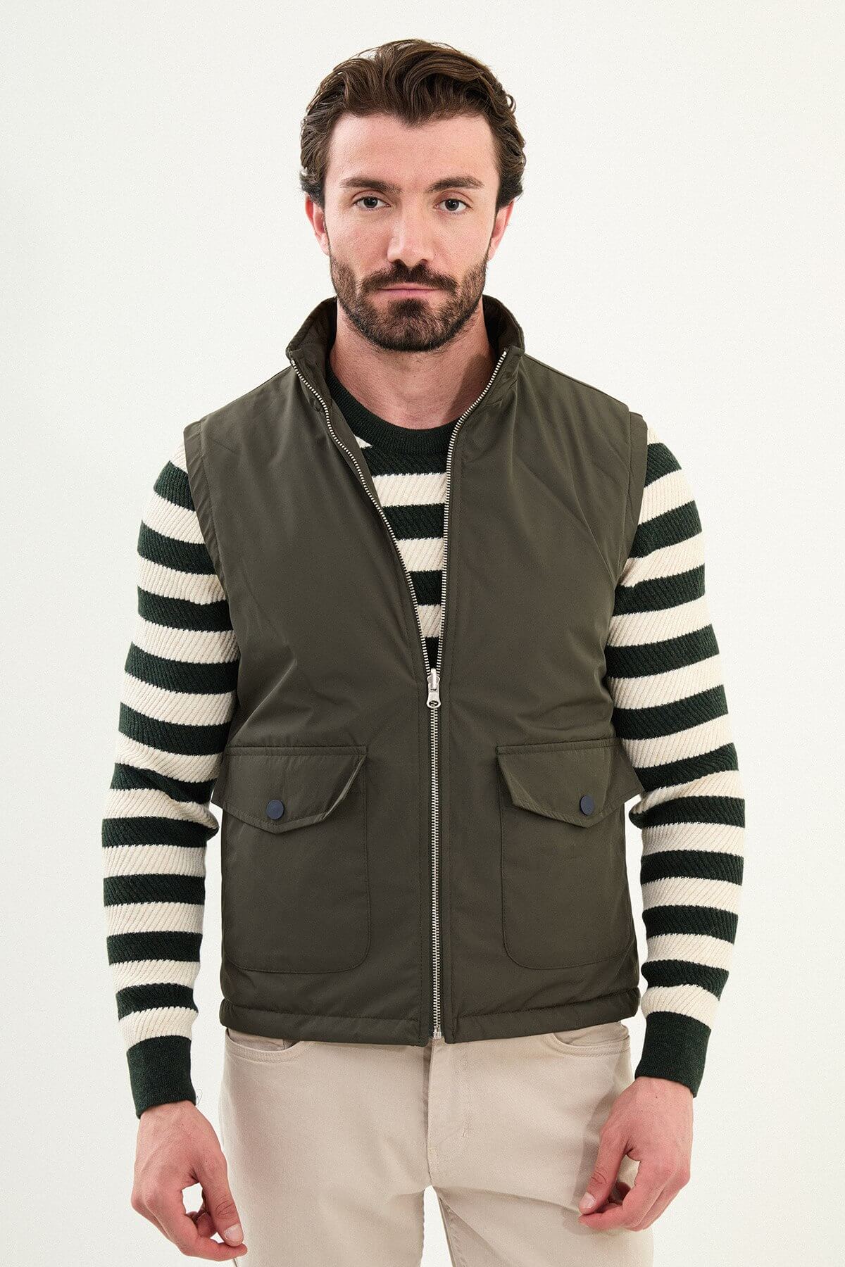 Men's Green-Khaki Technical Vest – HolloMen