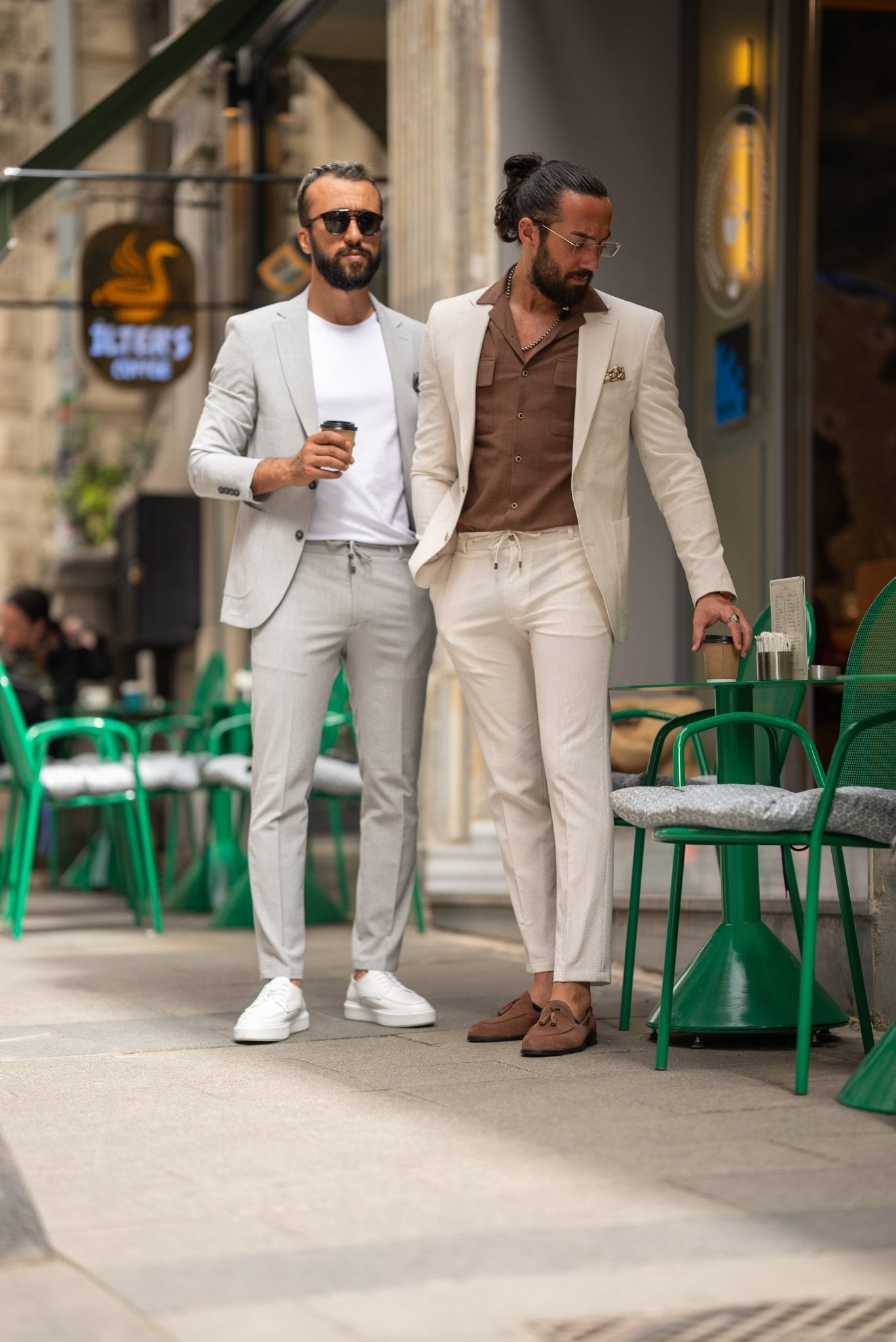 Elevate Your Summer Style with Our Beige Seersucker Casual Suit | HolloMen Elevate Your Summer Style with Our Beige Seersucker Casual Suit | HolloMen
