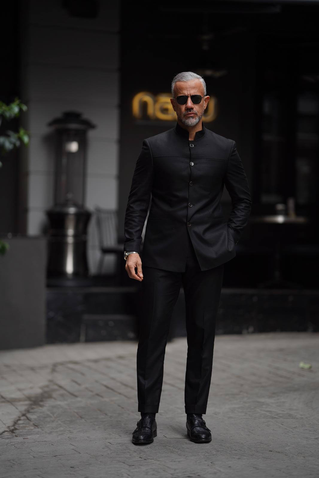 Black Judge Collar Suit