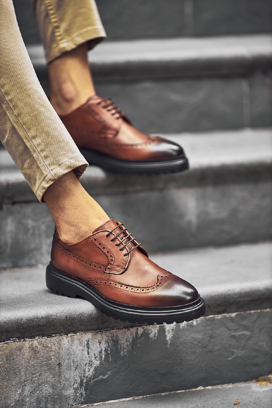 HolloMen Classic Brown Wingtip Brogue Shoes HolloMen Classic Brown Wingtip Brogue Shoes