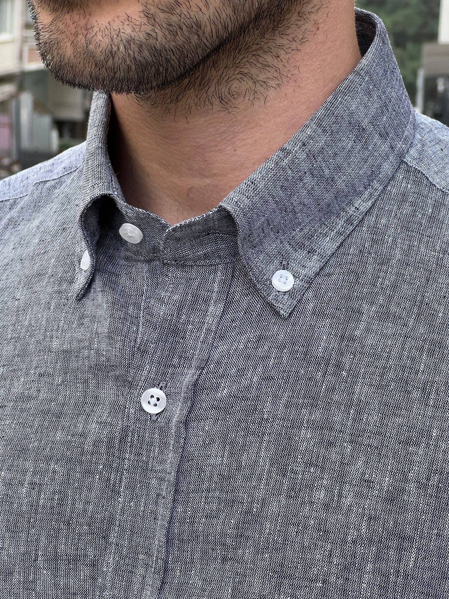 Elegance meets comfort: Our male model effortlessly rocks the Gray Cotton Shirt