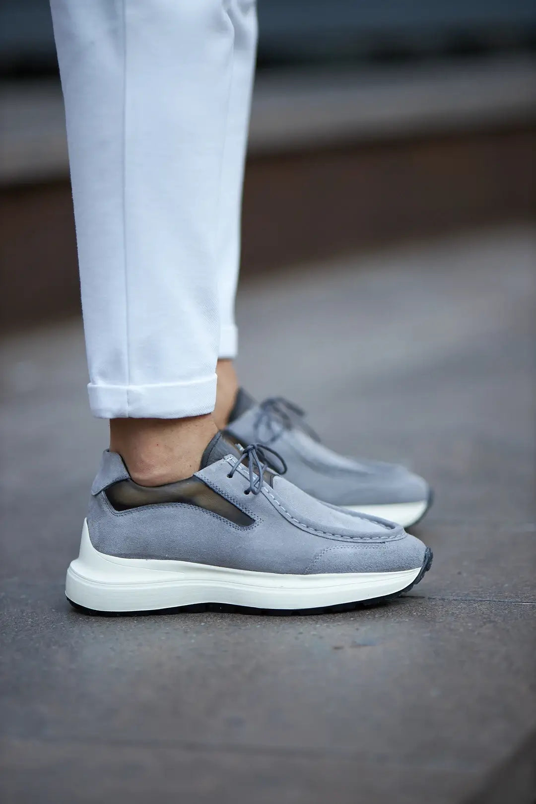 Rabelais Gray Smart Casual Sneakers – HolloMen - Main Image
