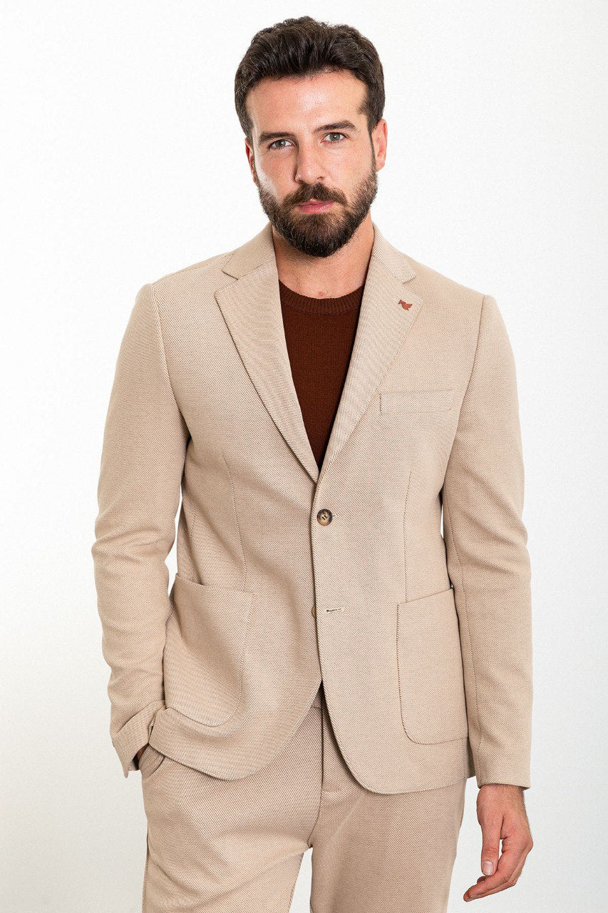 HolloMen Sand Beige Lightweight Summer Suit HolloMen Sand Beige Lightweight Summer Suit