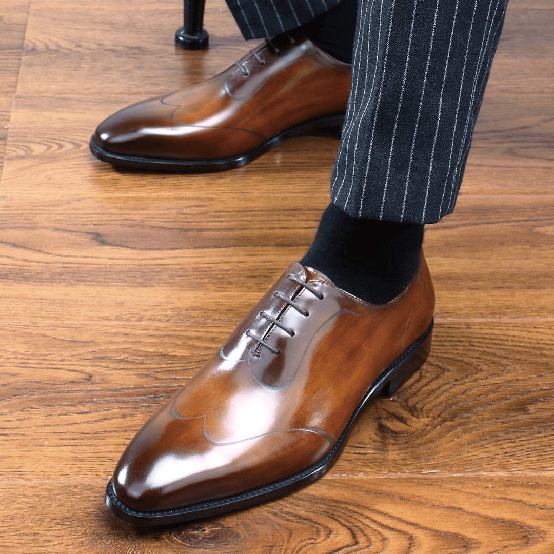 Regal Patina Amber Brown Oxfords - Elegant Leather Dress Shoes HolloMen Regal Patina Amber Brown Oxfords - Elegant Leather Dress Shoes HolloMen
