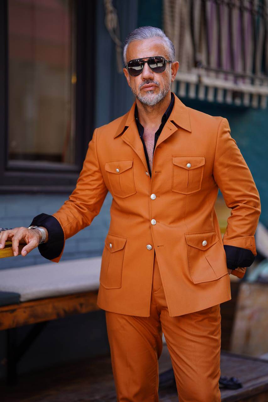A Terracotta Tile Utility Suit on Display.
