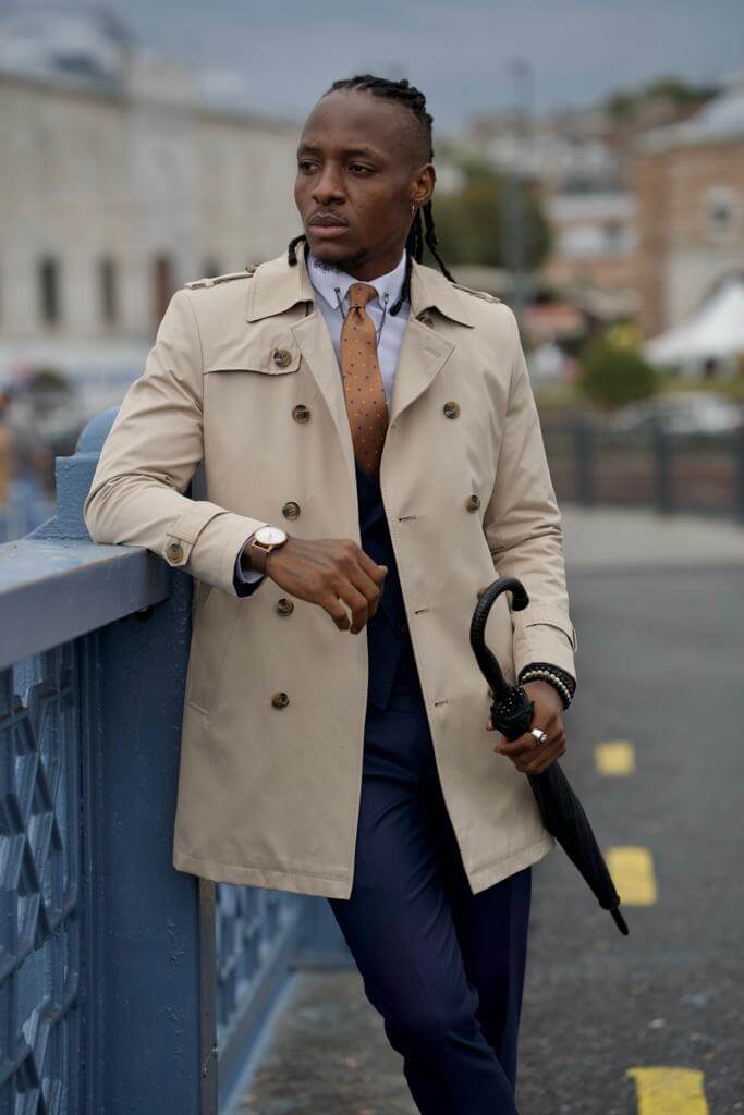 Beige Trench Coat for Men Stylish Fall Winter Layering