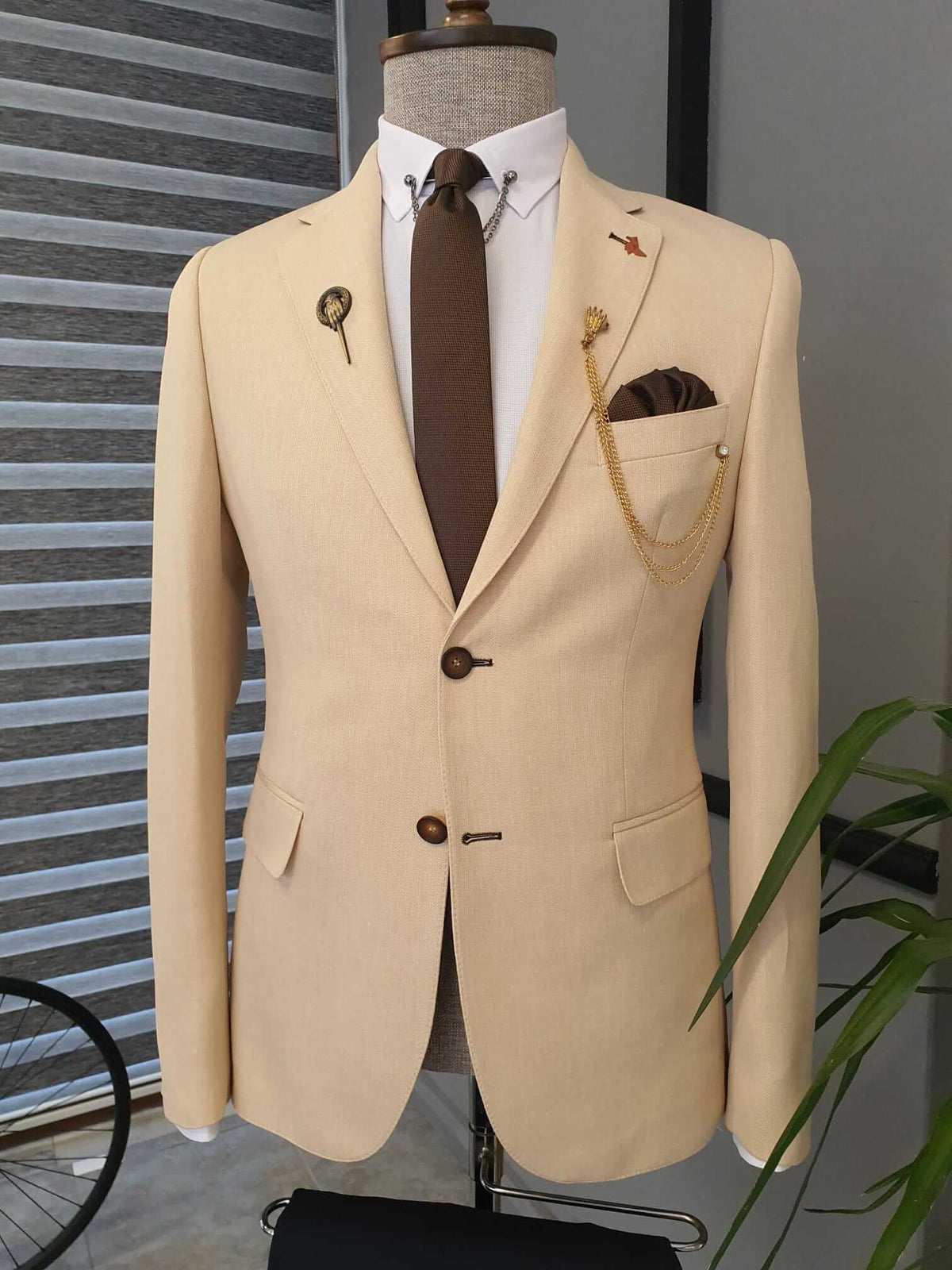 Bjorn SlimFit Beige Linen Suit - Hollo Men