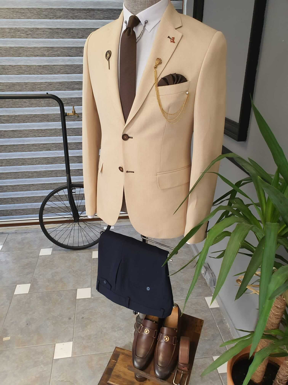 Bjorn SlimFit Beige Linen Suit - Hollo Men