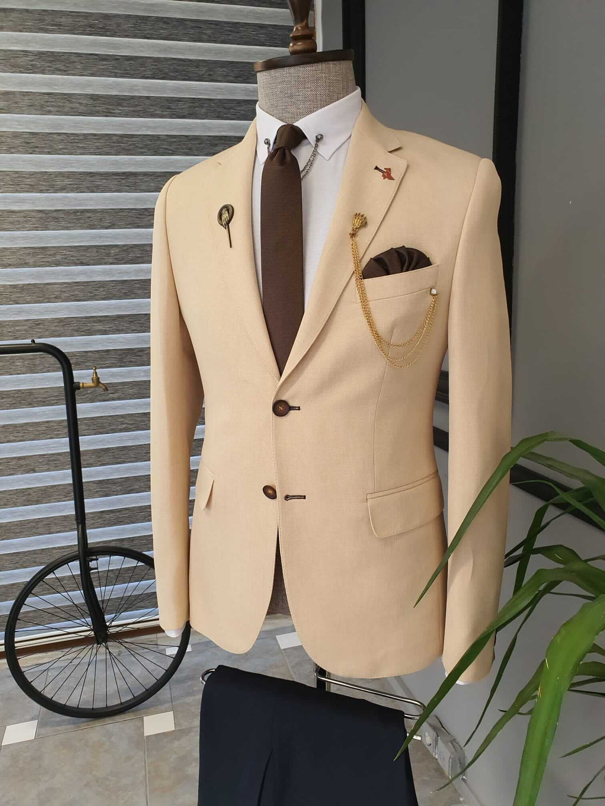 Bjorn SlimFit Beige Linen Suit - Hollo Men