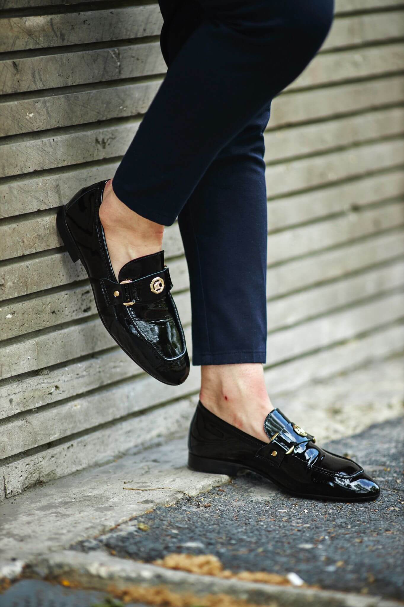 Windsor Black Patent Hazel Leather Loafers. HolloMen Windsor Black Patent Hazel Leather Loafers. HolloMen