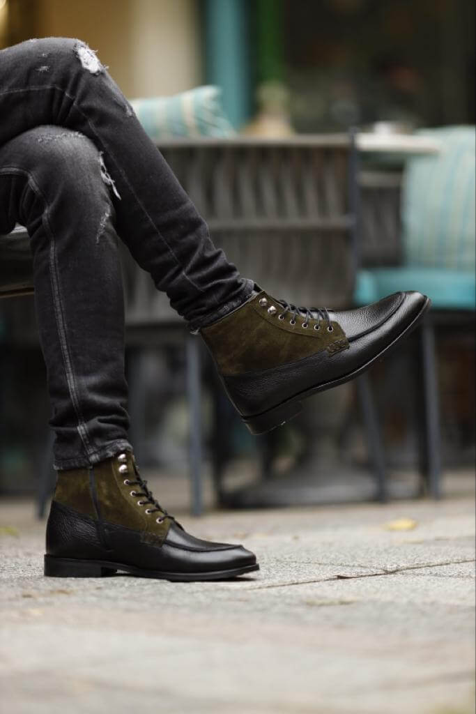 Черные замшевые ботинки цвета хаки – HolloMen
