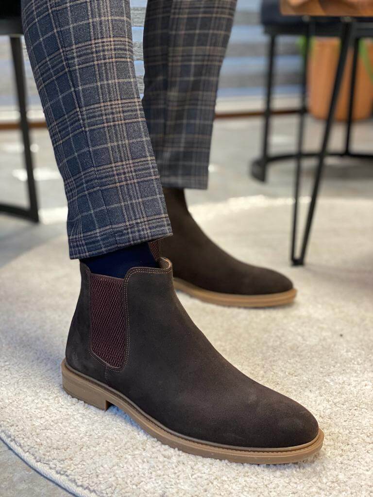 HolloMen Braune Chelsea-Stiefel