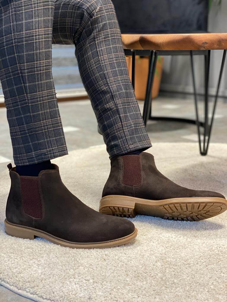 HolloMen Braune Chelsea-Stiefel