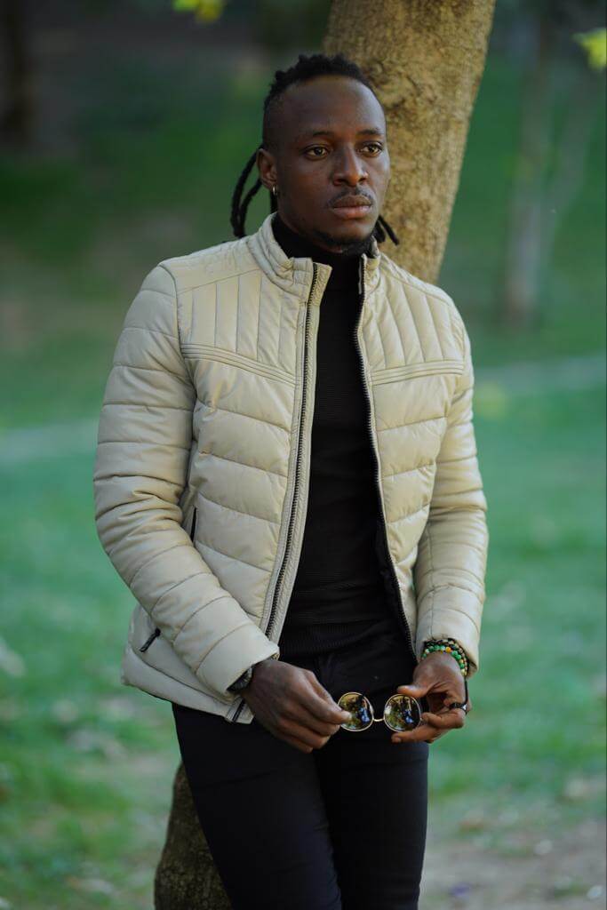 Trendy leather jacket for men with a contemporary look