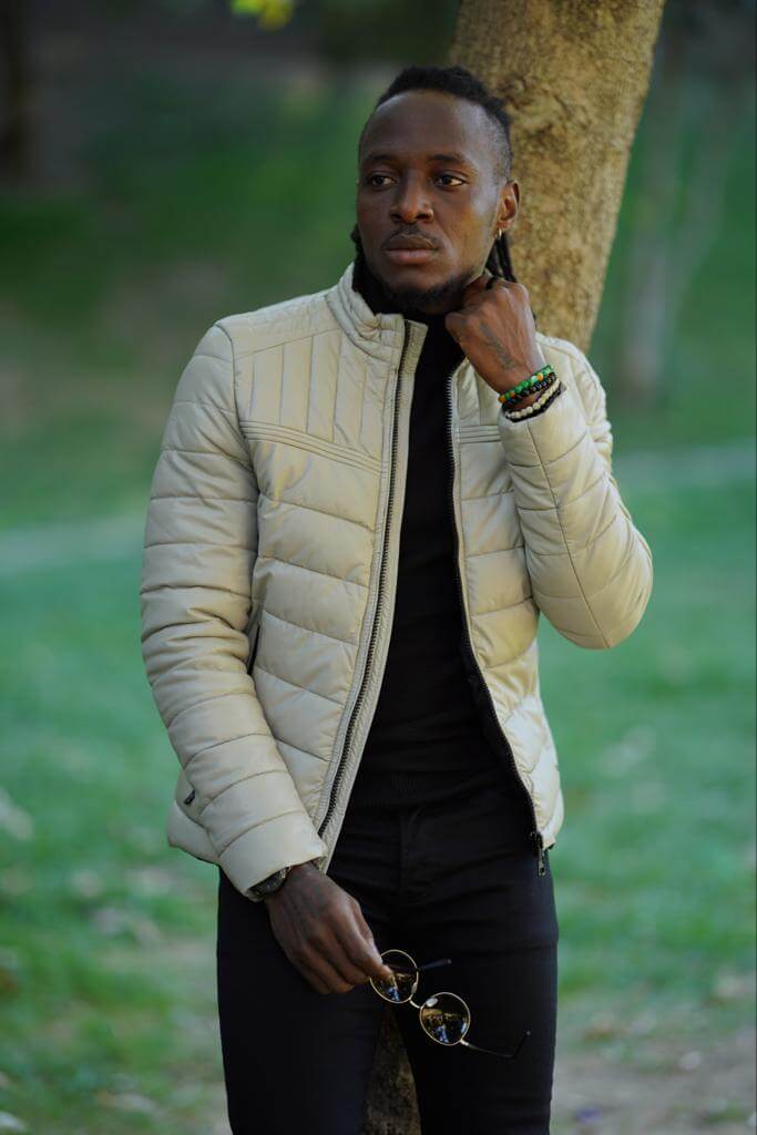 Trendy leather jacket for men with a contemporary look