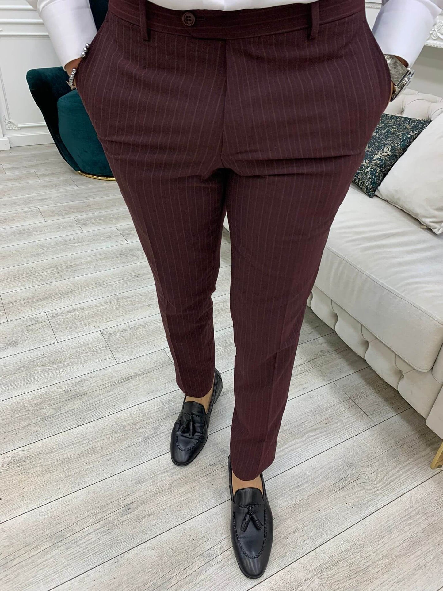 Ontario Bordo Double Breasted Suit