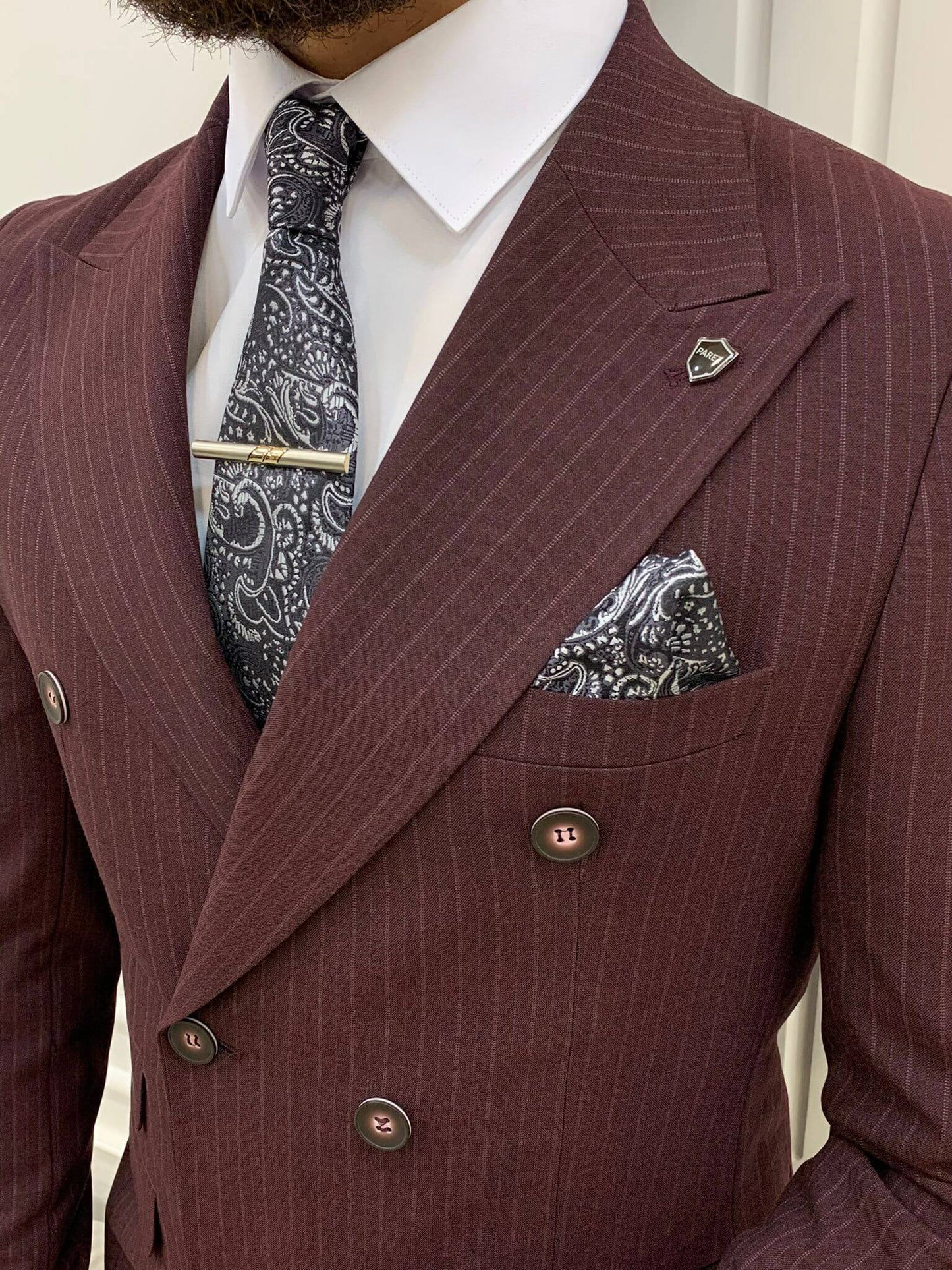 Ontario Bordo Double Breasted Suit