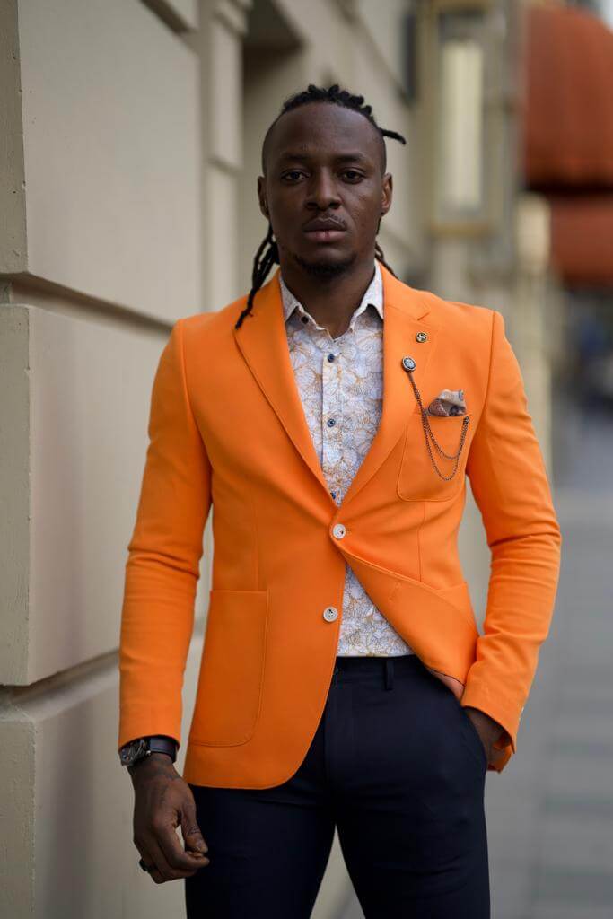 HolloMen Onyx Orange Jacket | Stand Out Slim-Fit Style for Special Events HolloMen Onyx Orange Jacket | Stand Out Slim-Fit Style for Special Events