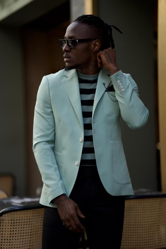 Mint Blazer Jacket by HolloMen: Stylish & Classy Elegance Mint Blazer Jacket by HolloMen: Stylish & Classy Elegance