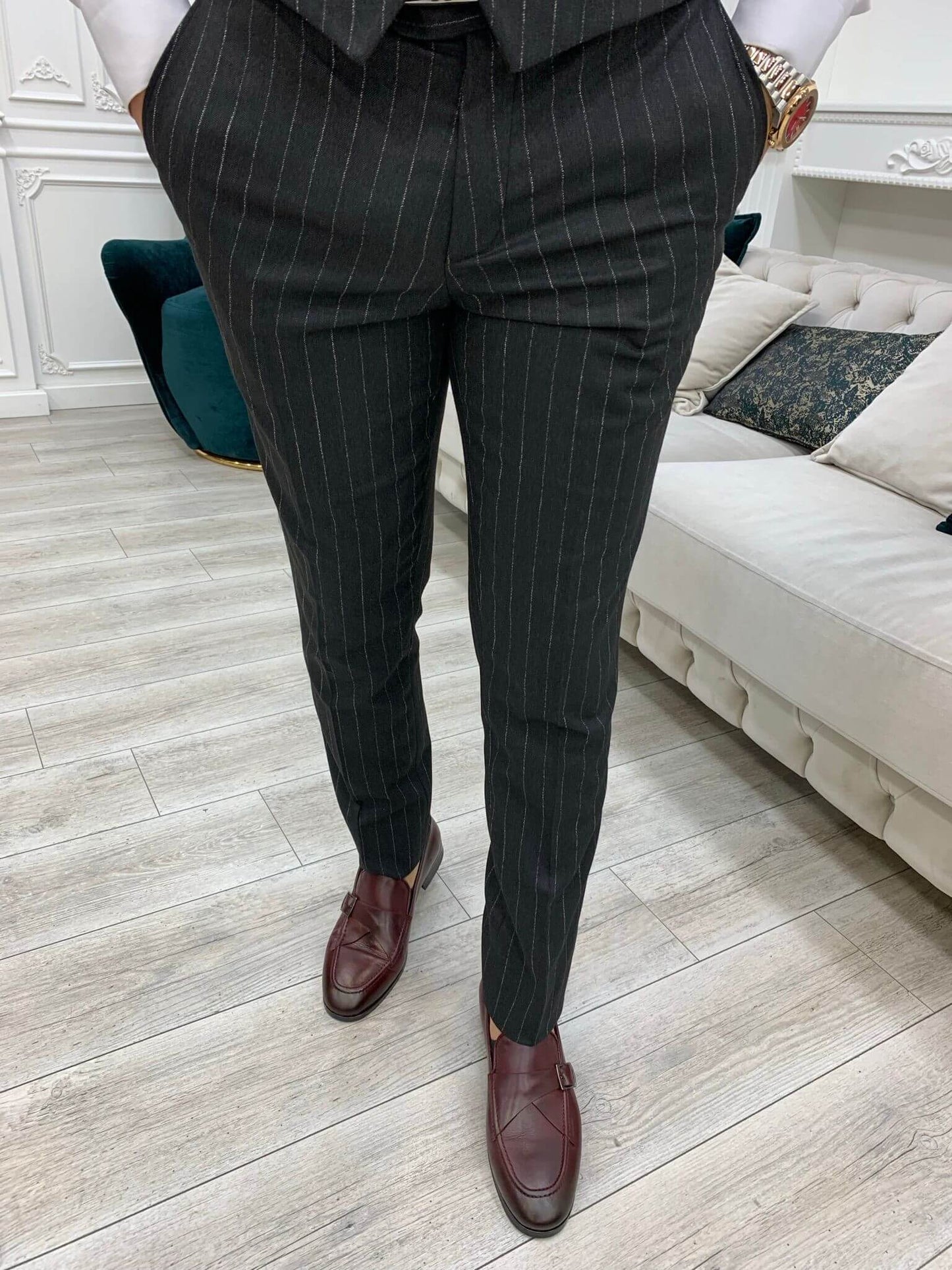 Slim Fit Smoked Suit