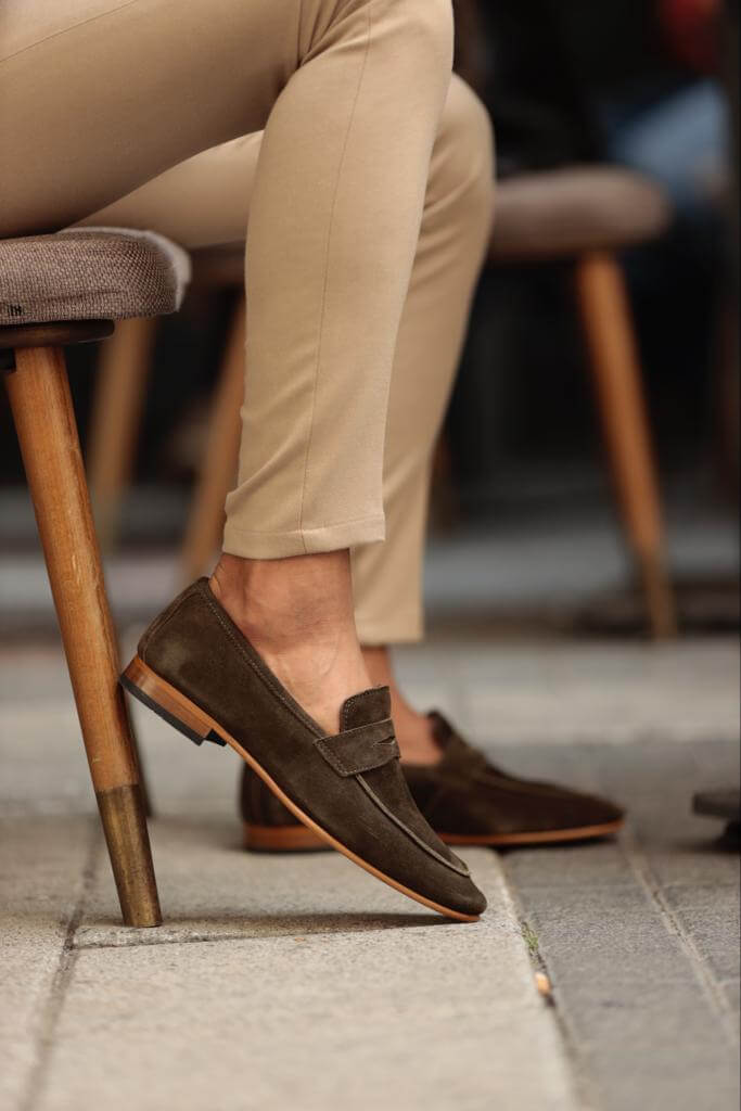 Suede Khaki Loafers