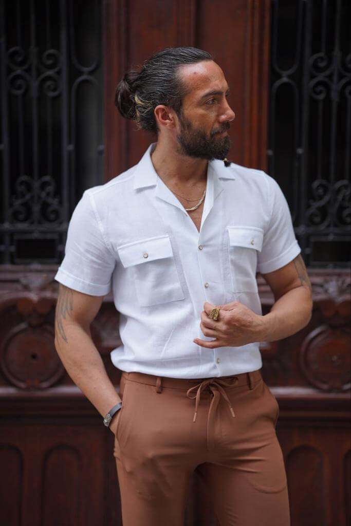 White Linen Shirt on display