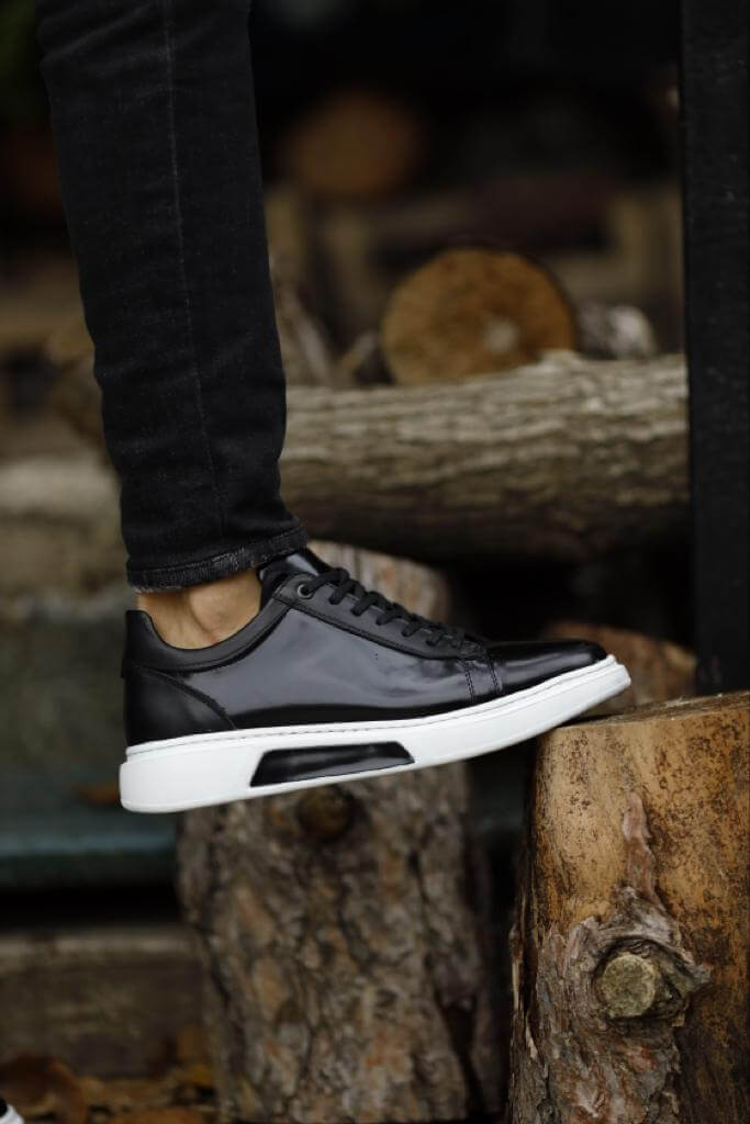 Zurich Casual svarta lädersneakers