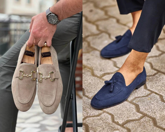 mens suede leather loafers 