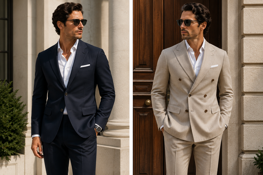 mens single and double breasted suits. 