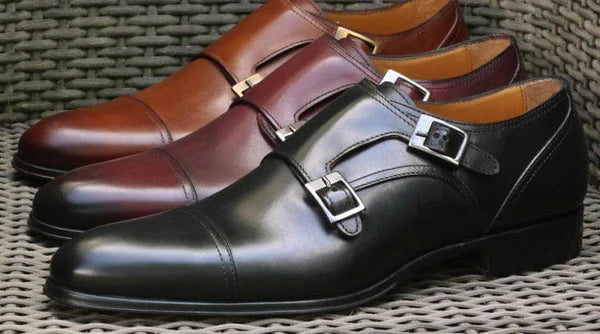 men's leather monk strap shoes 