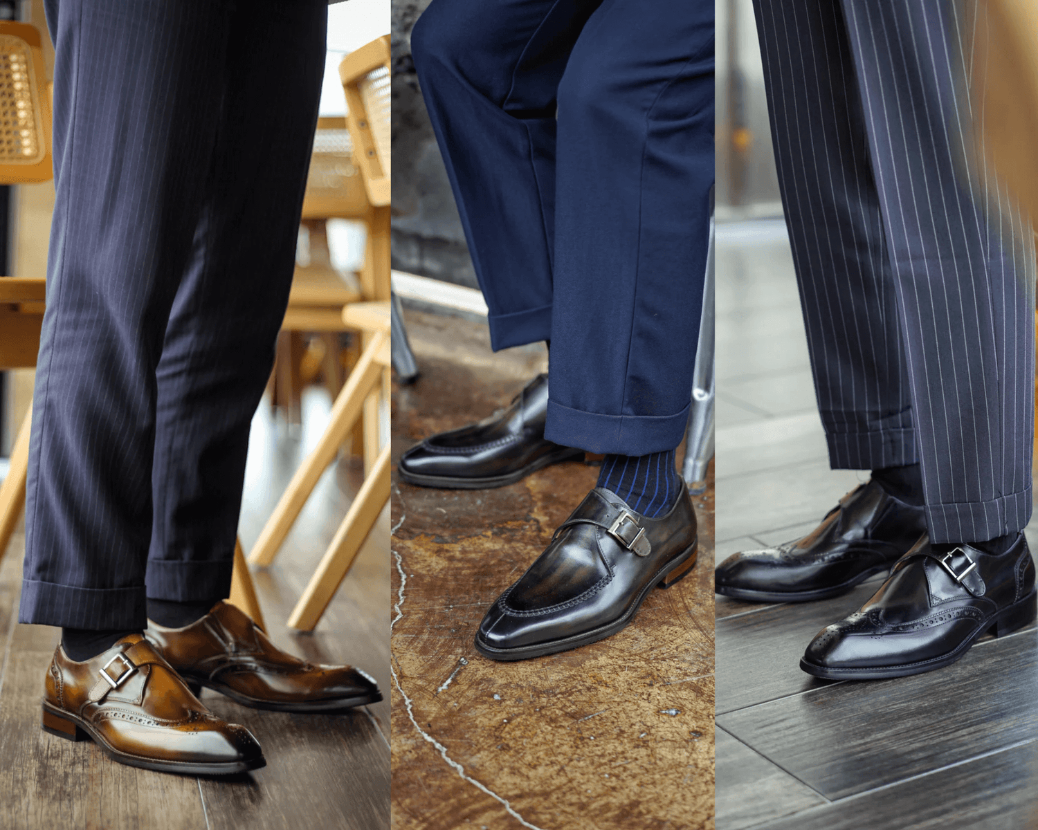 mens leather monk strap shoes 