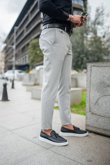 Gray Men's Formal Gurkha Trousers.